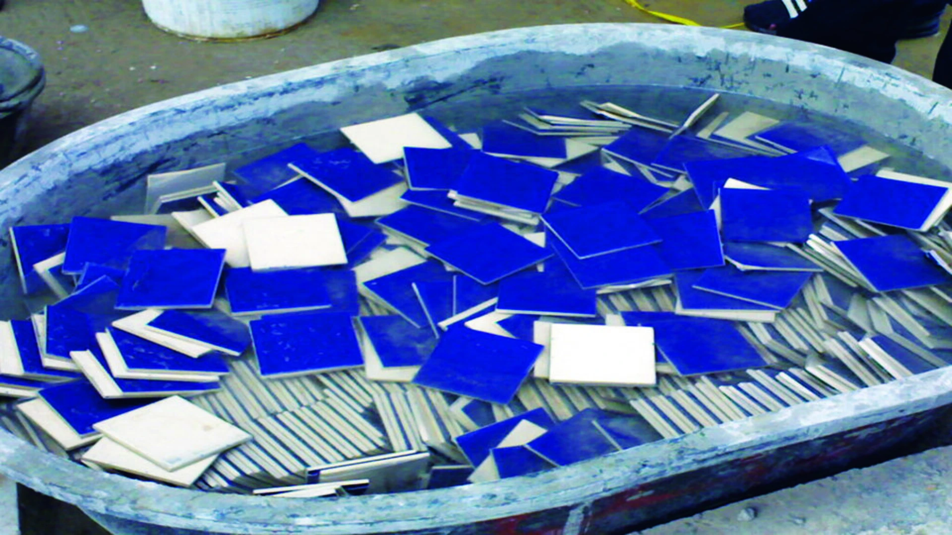 tile being immersed in water
